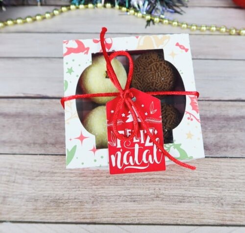 Arquivo Silhouette Caixa 4 Doces Natal Ano Novo