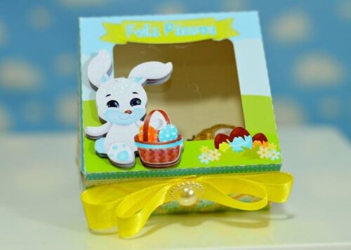 Arquivo Silhouette Caixa 4 Doces Encaixe Páscoa Gêmeos
