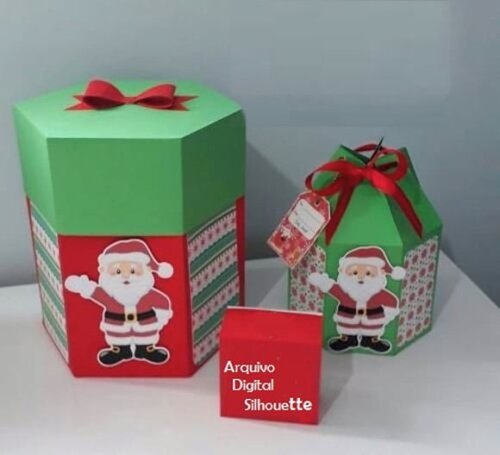 Arquivo Silhouette Caixa 500g e Mini Panetone Natal