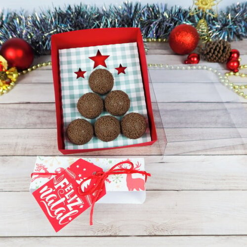 Arquivo Silhouette Caixa 6 Doces Tampa Acetato Natal