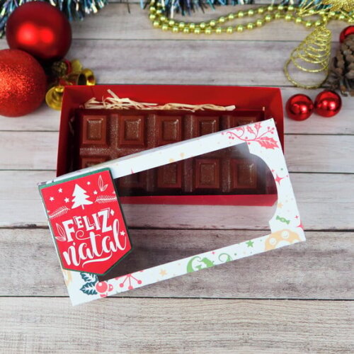 Arquivo Silhouette Caixa Barra Chocolate Artesanal Natal