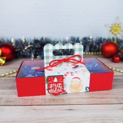 Arquivo Silhouette Caixa Bombons Tampa Acetato Natal