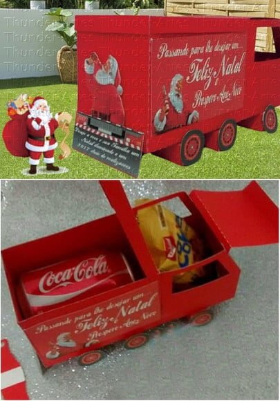 Arquivo Silhouette Caixa Caminhão de Coca Cola Natal