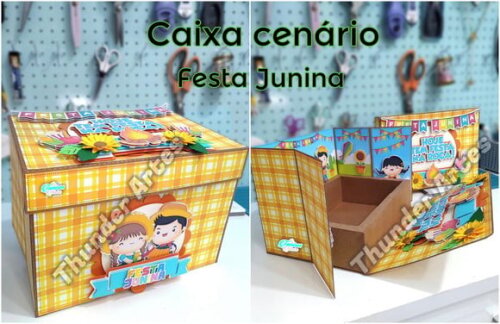 Arquivo Silhouette Caixa Cenario Festa Junina São João