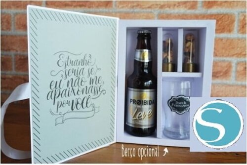 Arquivo Silhouette Caixa Cerveja para Namorados