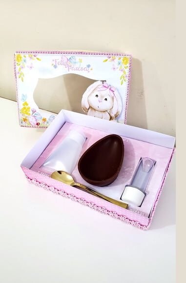 Arquivo Silhouette Caixa Confeiteiro Pascoa Rosa