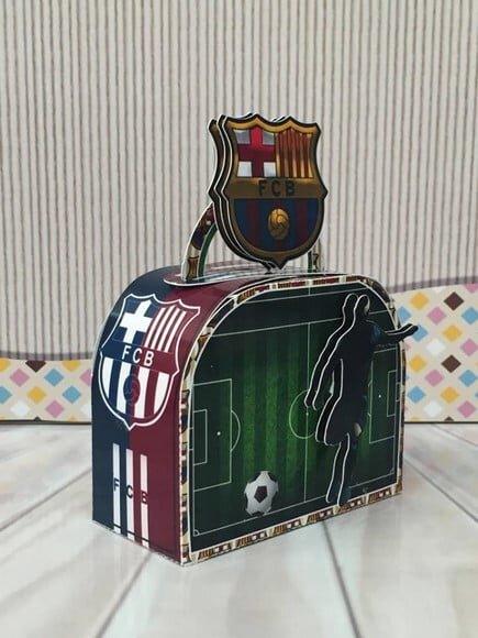 Arquivo Silhouette Caixa Maletinha Futebol Barcelona