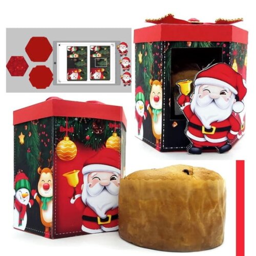 Arquivo Silhouette Caixa Mini Panetone Natal