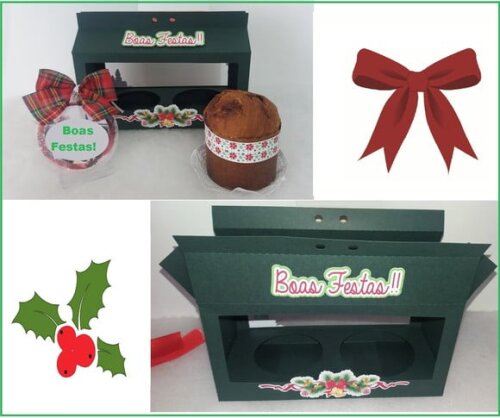 Arquivo Silhouette Caixa Mini Panetone Natal
