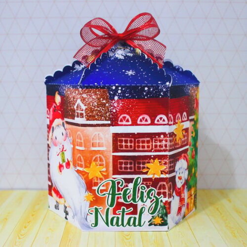Arquivo Silhouette Caixa Panetone (500g) Natal