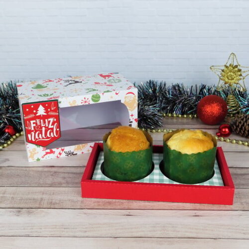 Arquivo Silhouette Caixa para 2 Panetones 100g Natal