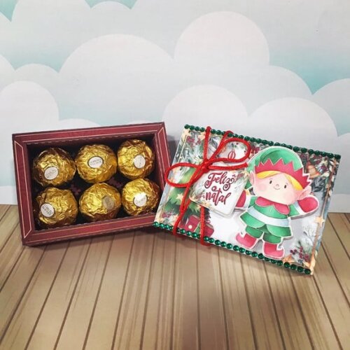 Arquivo Silhouette Caixa para 6 Doces Natal