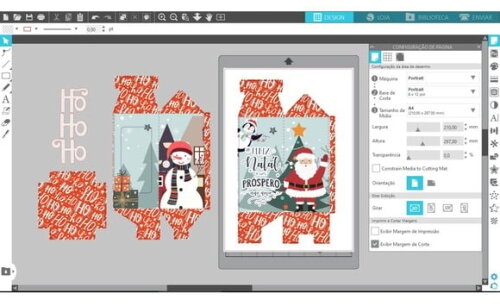 Arquivo Silhouette Caixa para Copo Long Drink Natal