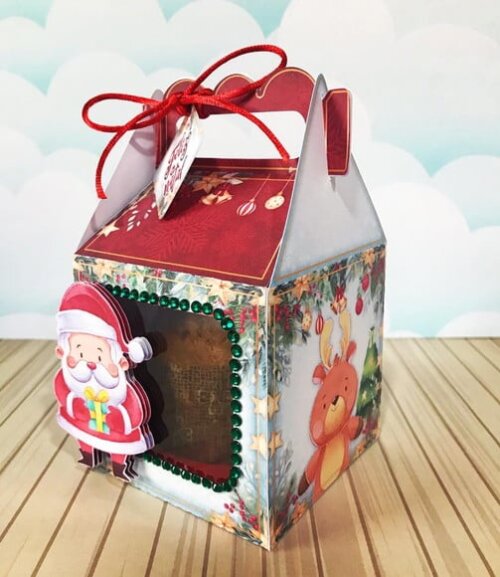 Arquivo Silhouette Caixa para Mini Panetone 80g Natal