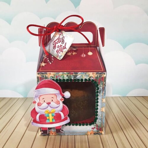 Arquivo Silhouette Caixa para Mini Panetone 80g Natal