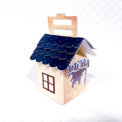 Arquivo Silhouette Caixa Presepio Mini Panetone Natal