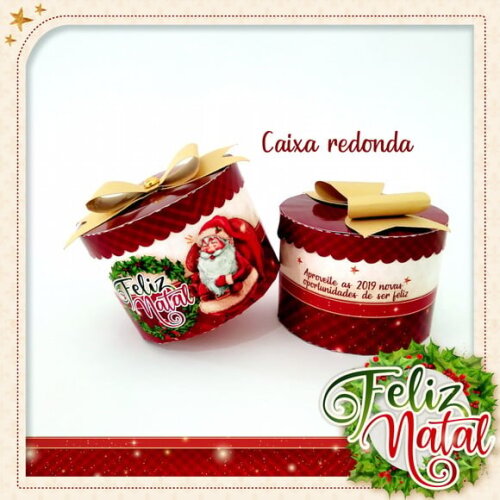 Arquivo Silhouette Caixa Redonda Biscoitos Natal