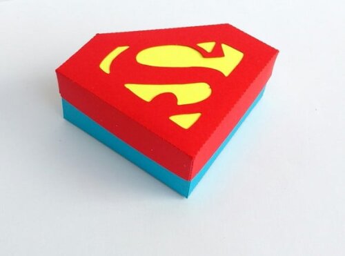 Arquivo Silhouette Caixa Superman Mulher Maravilha