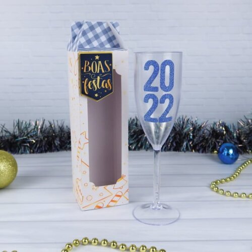 Arquivo Silhouette Caixa Taça Ano Novo Boas Festas