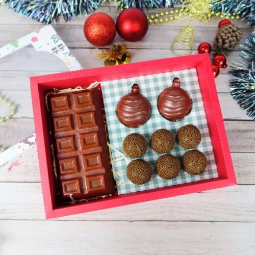 Arquivo Silhouette Caixa Trufas e Barra Natal