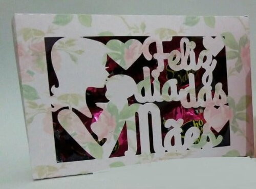 Arquivo Silhouette Caixa Vazada Dia das Mães