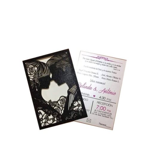 Arquivo Silhouette Convite Casamento Perfil Noivos