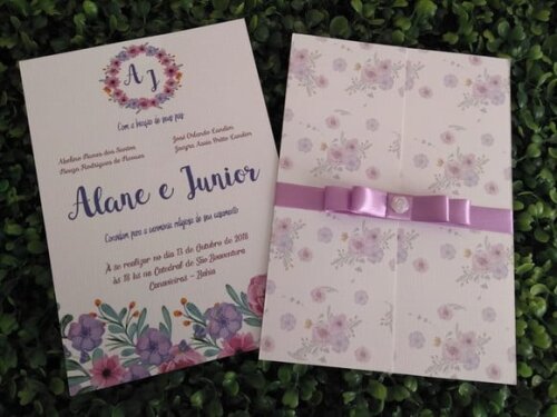 Arquivo Silhouette Convite Casamento Floral Rosa
