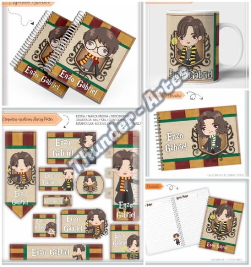 Arquivo Silhouette Etiquetas e Agenda Harry Potter Baby