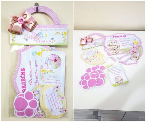 Arquivo Silhouette Kit Caça Ovos Pascoa Rosa Menina