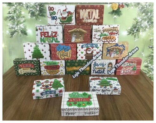 Arquivo Silhouette Kit Caixas para 06 Doces Natal