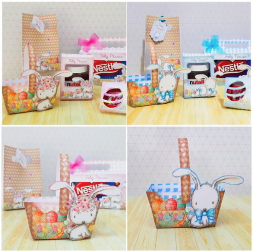 Arquivo Silhouette Kit Coelhinhos Menino e Menina Pascoa