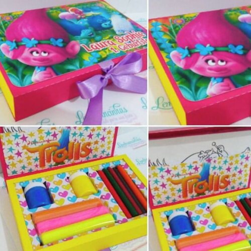 Arquivo Silhouette Kit Colorir Diversão Infantil Trolls