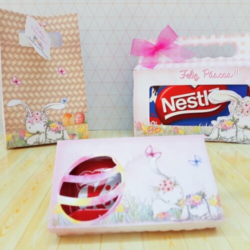 Arquivo Silhouette Kit Coelhinhos Rosa Pascoa