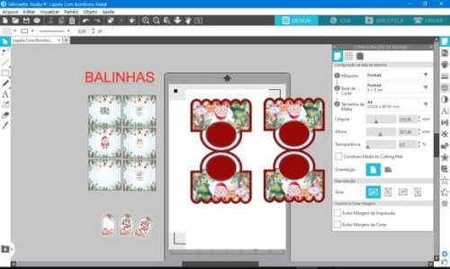 Arquivo Silhouette Lapela com Bombons Natal