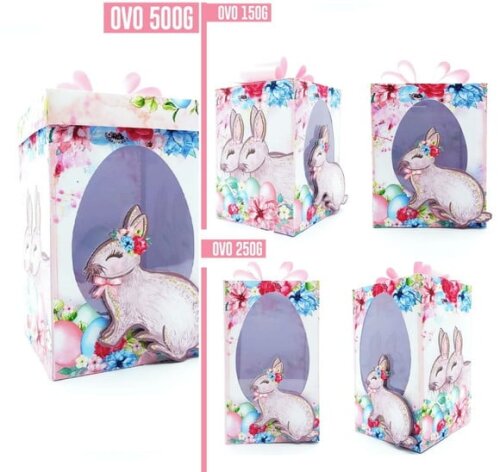 Arquivo Silhouette Ovos em Pé 150g, 250g, 500g Coelhinha