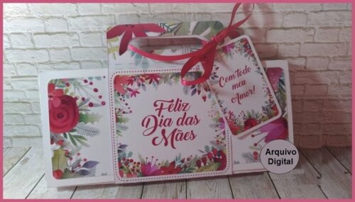 Arquivo Silhouette Porta Caixa Barra Chocolate Dia das Mães