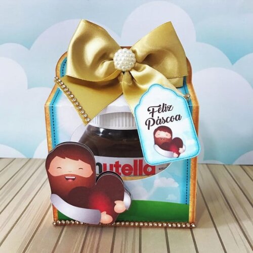 Arquivo Silhouette Porta Nutella 140g Páscoa Religiosa
