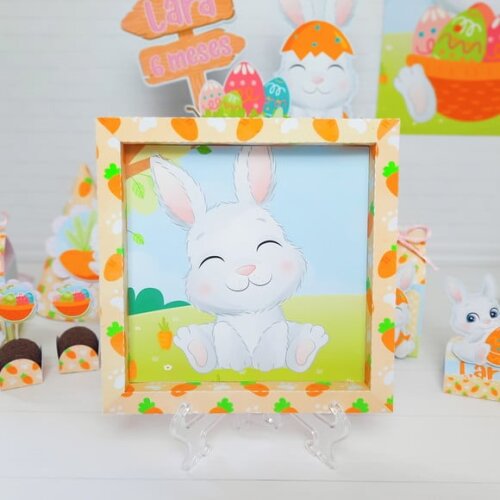 Arquivo Silhouette Quadrinho Páscoa Infantil Laranja