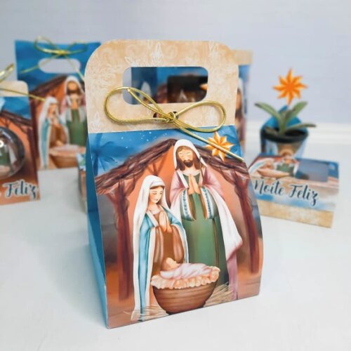 Arquivo Silhouette Sacolinha Panetone 80g Natal