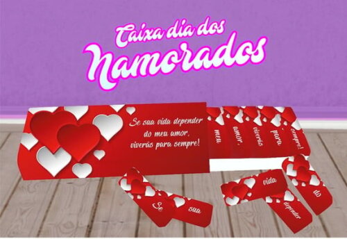 Arquivo Silhouette Tampa Caixa Bis Dia dos Namorados