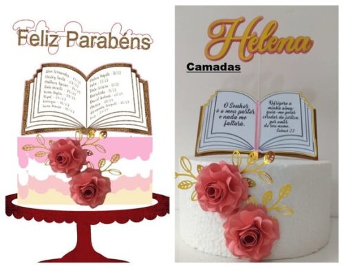 Arquivo Silhouette Topo Bolo Camadas Biblia 2 Arquivos