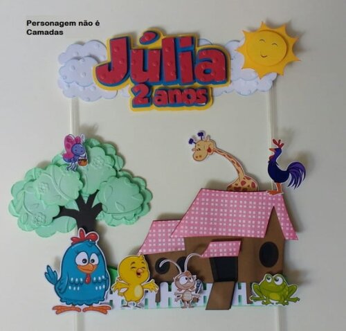 Arquivo Silhouette Topo de Bolo Galinha Pintadinha