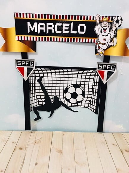 Arquivo Silhouette Topo de Bolo Futebol São Paulo