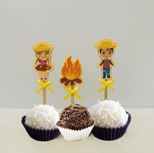 Arquivo Silhouette Topper Beijinho Brigadeiro Festa Junina
