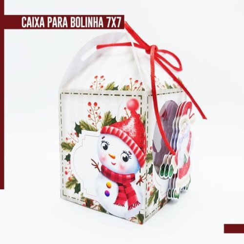 Arquivo Studio Caixa para Bolinha 7x7cm Natal