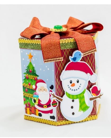 Arquivo Studio Caixa para Mini Panetone Natal