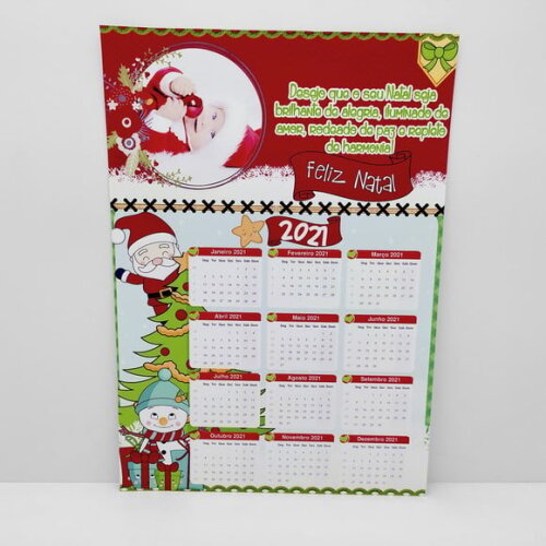 Arquivo Studio Calendário para Imã Geladeira Natal Editável