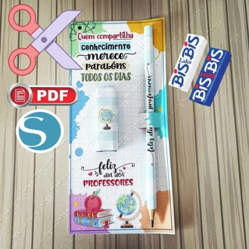 Arquivo Studio e pdf Cartão Bis e Lápis Dia dos Professores