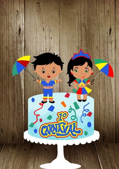 Arquivo Topo de Bolo Camadas Carnaval da Criançada