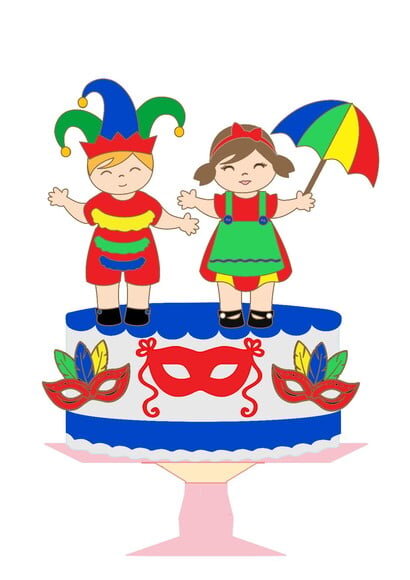 Arquivo Topo de Bolo Camadas Carnaval Infantil Frevo